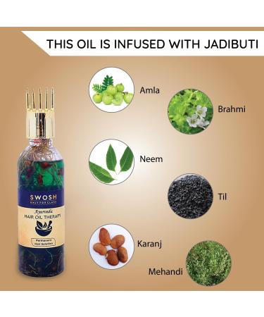 Buy SWOSH Amla and Bhringraj Hair Oil 100ml - Paraben & Sulfate Free with Comb Applicator | Best for Healthy Hair Growth - Buy Online on GoSupps.com