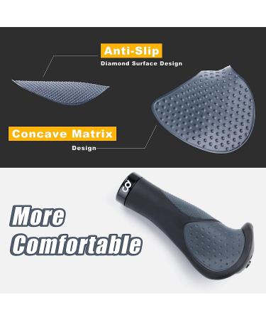 CyclingDeal Mountain Bike Handlebar Grips - Ergonomic Design for MTB & Hybrid Bikes - Soft Gel Grips with Anti-Slip Technology - 1 Pair - Buy Online on GoSupps.com