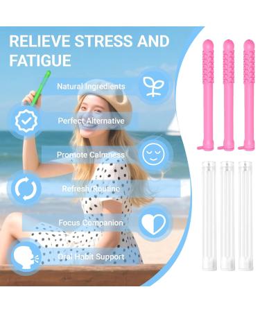 3Pcs Essential Oil Breath Stick for Fresh Breath Reusable Aromatherapy Breath Stick with 9 Replacement Cores Portable for Travel Office(Pink) - Buy Online on GoSupps.com