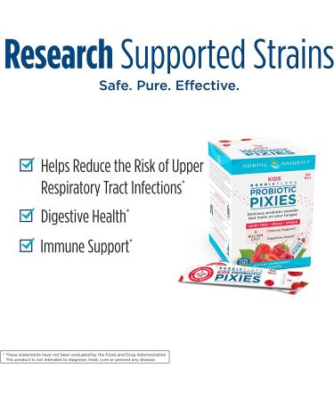Nordic Naturals Flora Kids Probiotic Pixies - 3 Billion CFU, 30 Packets, Rad Berry Flavor - Buy Online on GoSupps.com