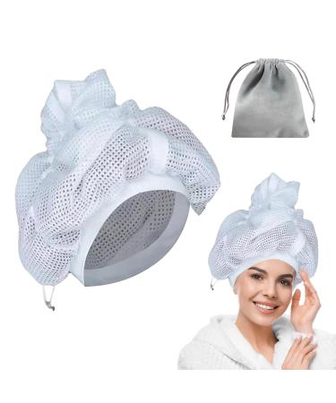 Net ploping cap for drying curly hair net ploping cap for curly hair reusable hair hood for curly hair for wrapping and drying curly hair for women & girls - Buy Online on GoSupps.com