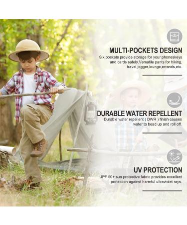 Kids' Army Green Cargo Pants | Quick Dry Waterproof Hiking Trousers | Boy's Outdoor Convertible Pants - Size 11-12 Years - Buy Online on GoSupps.com