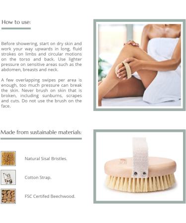 Wild & Stone Dry Brushing Body Brush - Gentle Exfoliating, Cellulite Remover, Natural & Sustainable - Buy Online on GoSupps.com