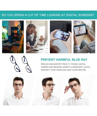 2 Pairs Neck Hanging Blue Light Blocking Reading Glasses for Women and Men - Blua+Black 1.5x - Buy Online on GoSupps.com