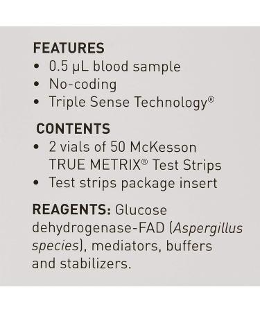 McKesson TRUE METRIX Blood Glucose Test Strips - 100 Strips (1 Pack, 2 Vials) - Buy Online on GoSupps.com