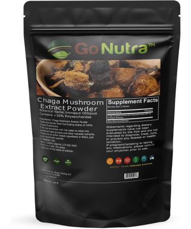 Go Nutra Chaga Mushroom Powder | Chaga Extract 10:1 | 30% Polysaccharides | Mushroom Supplement Superfood 8 oz. (226 Grams) 8 Ounce (Pack of 1) - Buy Online on GoSupps.com