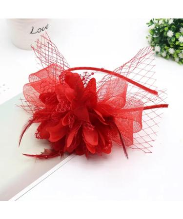 amangul 1920s Medieval Feather Shape Headband Hair Hoop Woman Cosplay Performances Headpiece Festival Party Costume Props(Red) - Buy Online on GoSupps.com