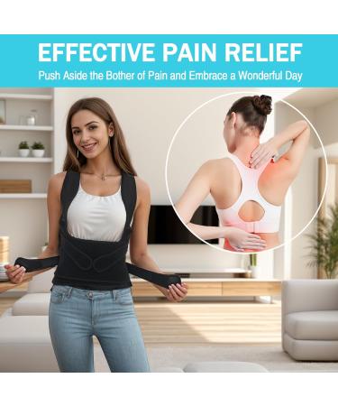 Back Brace Posture Corrector for Men & Women | Adjustable Upper & Lower Back Support for Pain Relief - Buy Online on GoSupps.com