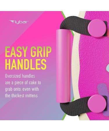 Flybar Foam Saucer Snow Sled for Kids - Lightweight & Durable Sled with Easy Grip Handles - Pink Donut Design for Outdoor Winter Fun - Ages 6+ | Up to 110 lbs - Buy Online on GoSupps.com