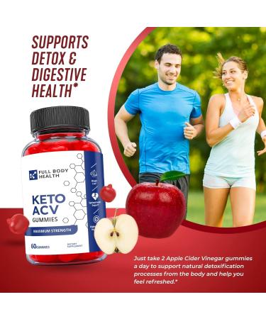 Full Body Health Keto Gummies with Apple Cider Vinegar - Vegan Non GMO Supplement (60 Gummies) - Buy Online on GoSupps.com