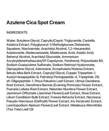 Le' Nubele Azulene Cica Spot Cream, Korean Skincare for Sensitive Skin, Calming & Barrier Repair with Azulene & Centella | 0.88 oz - Buy Online on GoSupps.com