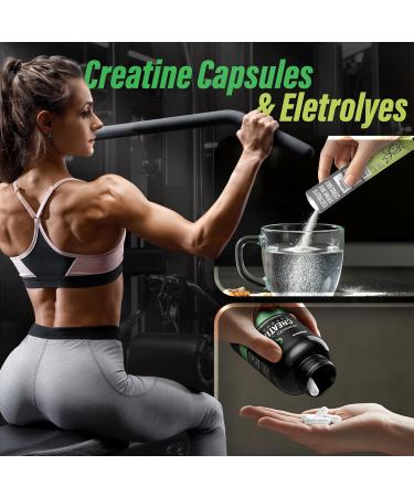 Buy Creatine Capsules & Electrolytes Powder - 150 Gluten-Free Capsules for Muscle Energy & Recovery | 10 Pack Electrolyte Supplement for Men & Women | 30 Servings - Buy Online on GoSupps.com