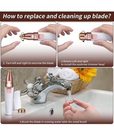 Facial Hair Remover for Women & Eyebrow Trimmer 2 in 1 Electric Face Hair Remover with LED Light - Rechargeable Face Shavers for Women Hair Removal Device for Eyebrows Peach Fuzz Lips Arms - Buy Online on GoSupps.com