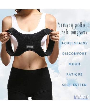 WANSIK Premium Adjustable Posture Corrector - Comfortable Fit for Men and Women | Posture Improvement & Back Pain Relief | Clavicle Support (Universal Size) - Buy Online on GoSupps.com