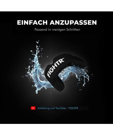 Fightr Premium Mundsprung - Breathable & Adaptable Sport Tooth Protection for Boxing MMA Muay Thai Hockey & Martial Arts | Includes Hygiene Box | All Black Set - Buy Online on GoSupps.com