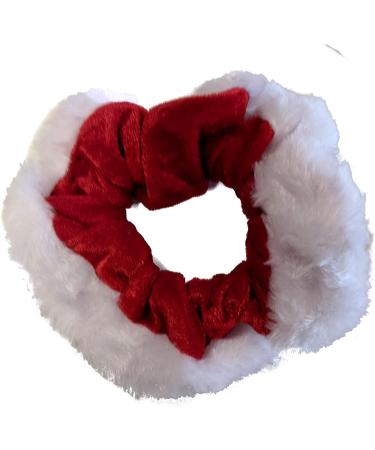 Pritties Accessories Christmas Red Velvet and White Fur Trim Hair Scrunchie Bobble Elastic Hair Band - Buy Online on GoSupps.com