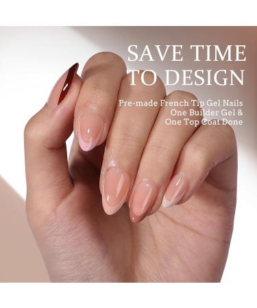 btartboxnails XCOATTIPS French Gel Nails | Almond Press-On Tips | Soak Off Acrylic & Nail Lamp - Perfect Skin Tones - Buy Online on GoSupps.com