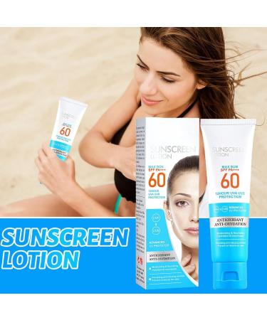 Jimtuze Sunscreen Lotion Facial Insulation SPF 60 PA +++ Broad Spectrum Waterproof Sun Protection 50 ml nongreasy sun protection facial care for UV protection sun protection for face and body - Buy Online on GoSupps.com