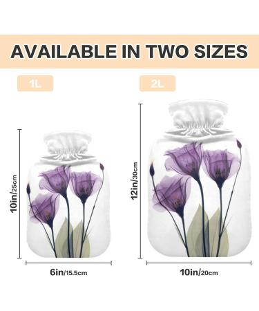 Hot Water Bottle 2L - Lavender Hope Flowers | Pain Relief & Hand/Feet Warmer for Winter | International Shipping - Buy Online on GoSupps.com