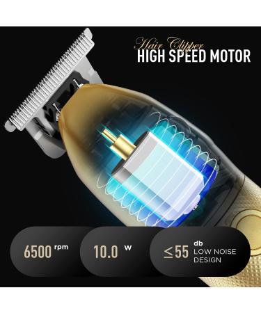Men's Hair Trimmer Kit - Cordless Professional Clippers with LED Display, Waterproof & Rechargeable - Gold - Buy Online on GoSupps.com