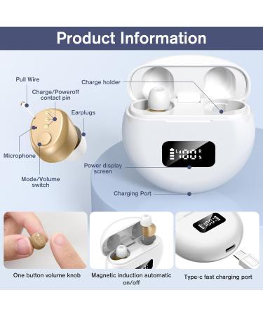 Rechargeable Gray Behind-Ear Sound Amplifier with LED Power Display & Noise Suppression | International Shipping Available - Buy Online on GoSupps.com