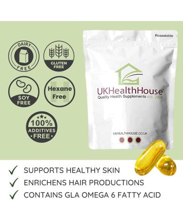 Evening Primrose Oil Capsules 1000mg x 180 Softgels | High Strength Omega 6 GLA | Skin, Immune System & Hormonal Support | Women's Health Supplement - Buy Online on GoSupps.com
