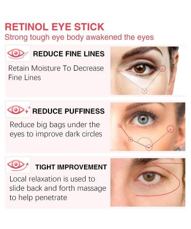 Retinol Eye Stick Duo for Dark Circles & Wrinkles - Brighten, Moisturize, & Reduce Puffiness - Anti-Aging Under Eye Treatment - Buy Online on GoSupps.com