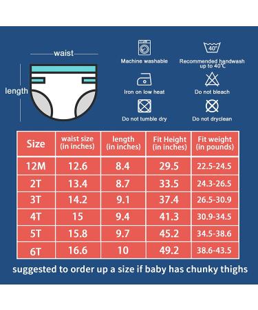 MooMoo Baby Cotton Training Pants 4T - Pack of 6 | Strong Absorbent Toddler Potty Training Underwear for Boys and Girls 2T-7T | Blue and Grey Design - Buy Online on GoSupps.com