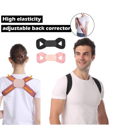 Adjustable Back Brace Posture Corrector 2Pcs Set for Men and Women - Comfortable Upper Back Support - Buy Online on GoSupps.com