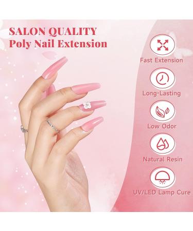 Morovan 2oz Poly Extension Gel - Large Capacity Builder Nail Gel - Long-Lasting Nude Pink Colors - Ideal for Beginners and Professionals - DIY Nail Design Set - Buy Online on GoSupps.com