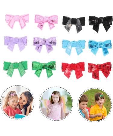 NUOBESTY 12pcs Diy Accessories Ornament Tiara Sequin Hair Bows Bowknot Diy Projects Bowties Clothing Hairpin - Buy Online on GoSupps.com