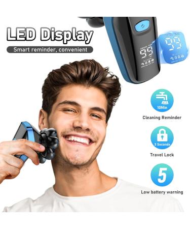 Glatens 8D Electric Shaver for Men - IPX6 Waterproof LCD Display USB Charging - Perfect for Bald Heads (0.0 mm) - Buy Online on GoSupps.com