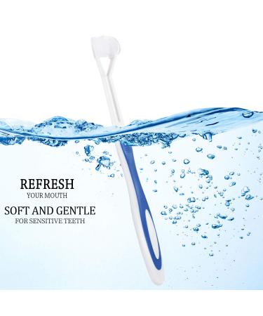 2-Piece 3-Sided Autism Toothbrush for Complete Teeth & Gum Care - Soft/Gentle Bristles - Green & Blue - Buy Online on GoSupps.com