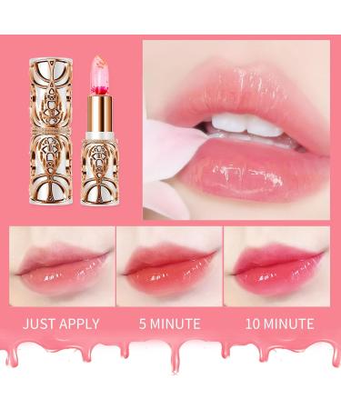 Crystal Flower Jelly Lipstick Crystal Color Changing Magic Lipstick Magic Temperature Color Changing Lip Gloss Moisturizing Flower Lipstick - Buy Online on GoSupps.com