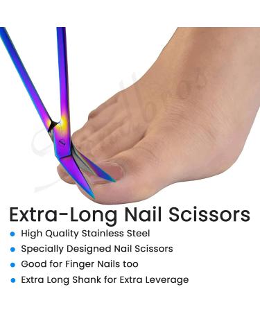 Long Handled Toenail Clippers for Thick Nails 7.5" Angled Tip Long Handled Nail Scissors for Toenails Heavy Duty long handled Toenail Scissors for Thick Nails Podiatry Tools for Elderly Back Pain - Buy Online on GoSupps.com