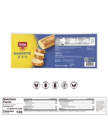 Schar - Baguette - Certified Gluten Free - No GMO's  Lactose  Wheat or Preservatives - (12.3 oz) 3 Pack - Buy Online on GoSupps.com