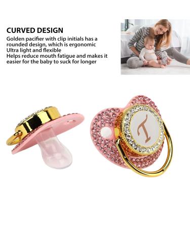 Buy Asixxsix Golden Baby Schnuller - Personalized Bling Pacifier with Strass Letters & Chain Clip for Newborns | Perfect for Baby Shower & Photography - Buy Online on GoSupps.com