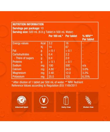 Precision Hydration Electrolyte Tablets - Multi Strength Effervescent Hydration Tablets - Combats Cramp - Low Calorie Gluten Free Vegan/Vegetarian Friendly (1 Tube 1000mg/L - Orange Tube) - Buy Online on GoSupps.com
