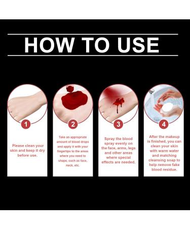  Berriphonia Halloween Fake Blood Set - Special FX Blood Makeup Set Realistic Drop and Gel Styles | Non-Seductive Color Formula Ideal for Wounds Scary Masks Costumes - Buy Online on GoSupps.com