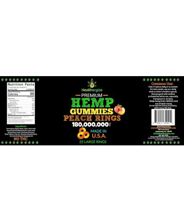 3PACK Hemp Gummies Premium HempOil Fresh Peach Rings Hemp Gummy-for Sleep, Calm, Relax, Chill-Natural edibles Party-Made in USA - Buy Online on GoSupps.com