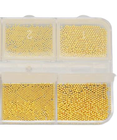 Nail Art Bead Home Salon Exquisite DIY Metal Mini Nail Beads Decoration for Nail Artist Beginners (Gold) - Buy Online on GoSupps.com