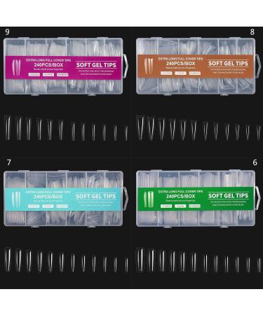 JSGHGDF 1 Box Full Cover Tips Clear Gel False s Press On s for Extension Manicure Salon trapeoidal nails - Buy Online on GoSupps.com