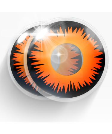 MERALENS Halloween Colored contact lenses Orange Werewolf 2 pieces (1 pair) without prescription contact lens for cosplay carnival carnival zombie colored orange lentils without strength