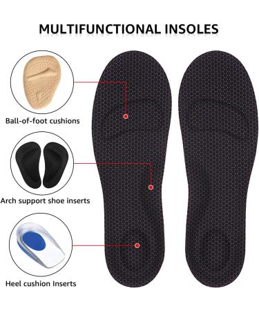 Dr.Foot Arch Support Insoles - Relief from Plantar Fasciitis, Metatarsal and Heel Pain - Shock Absorption for Men and Women - Red & Black Large - Buy Online on GoSupps.com