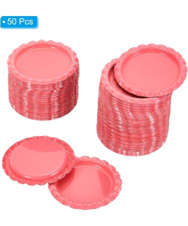 PATIKIL 1 Inch Flat Decorative Bottle Caps 50 Pack Craft Bottle Pendant Trays Double Sides Printed for DIY Pendants Craft Scrapbooks Dark Pink - Buy Online on GoSupps.com