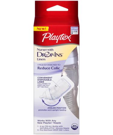 Playtex Drop-Ins Premium Nurser Bottle 4 Ounce - Discontinued by Manufacturer - Buy Online on GoSupps.com