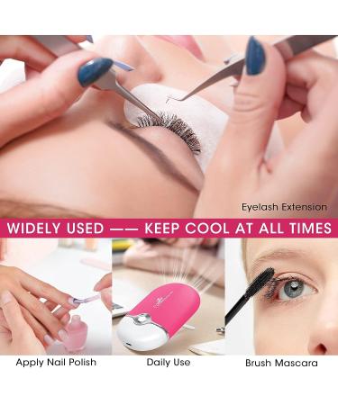 Mlogiroa Lash Extension Mini Portable Fan Kit with 50 Lash Shampoo Brushes - Rose - Buy Online on GoSupps.com