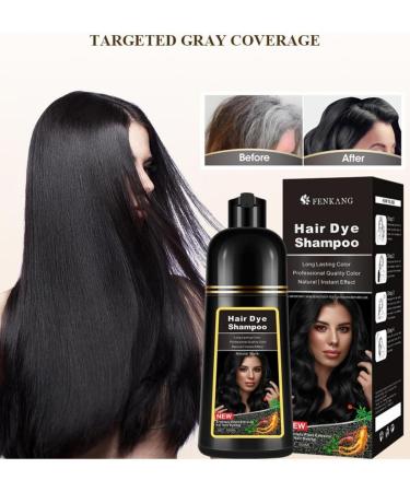 Natural Plant Extract Formula - Hair Dye Shampoo Hassle-free 30-Minute Hair Coloring He Shou Wu Ce Bai Ye & Ginger Infused Nourishing Hair Dye with Fragrant Aroma (Dark Brown 500ml) Dark Brown 1 count (Pack of 1) - Buy Online on GoSupps.com