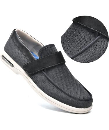 Orthopedic Diabetic Shoes with Memory Foam - Extra Wide Width - Adjustable Walking Shoes for Elderly - Black (Size 44) - Buy Online on GoSupps.com