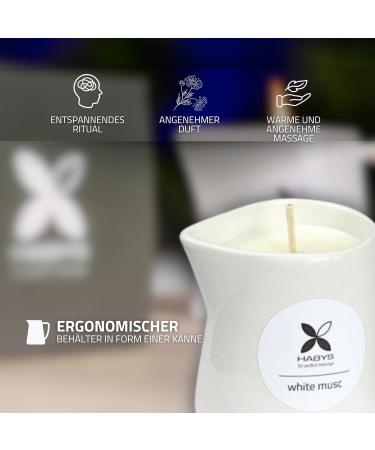 Buy Haby's Nature Massage Candle - White Mus 100ml | Relaxing Fragrance with Shea Butter Soy Wax & Argan Oil for Soft & Hydrated Skin - Buy Online on GoSupps.com
